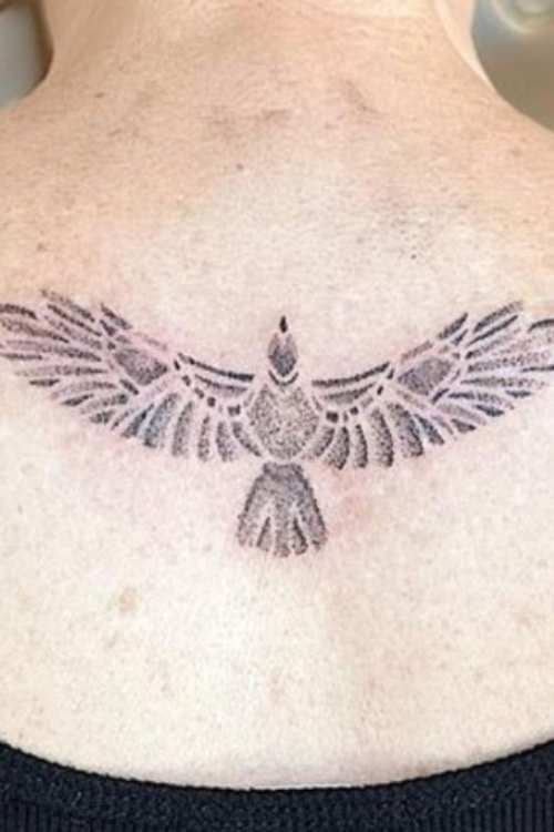 Minimalist Hawk Tattoo