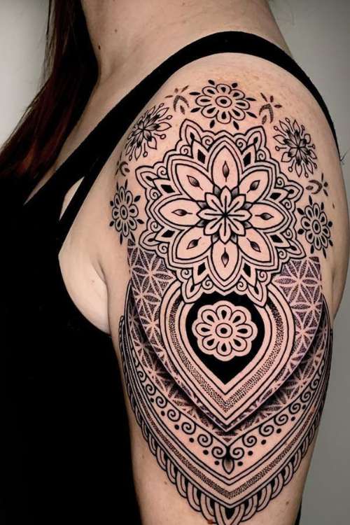 Upper Arm Mandala Tattoo meaning