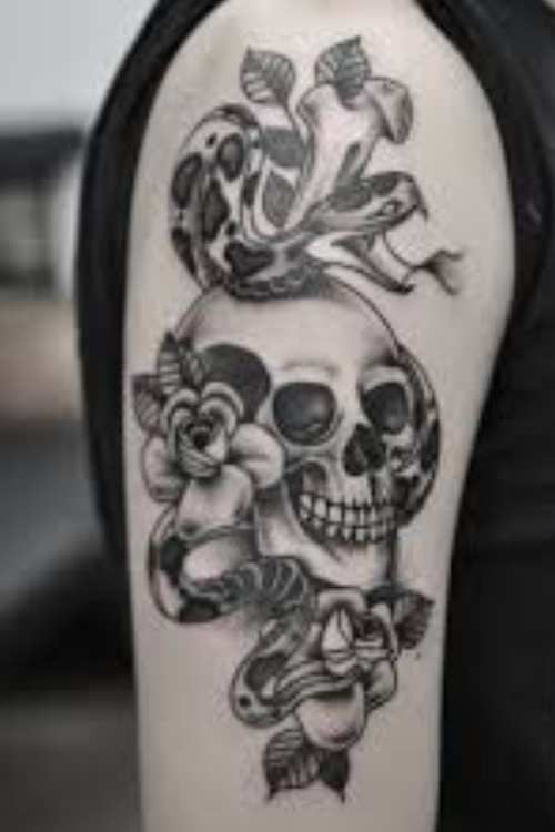 Roses and Skulls Tattoos 