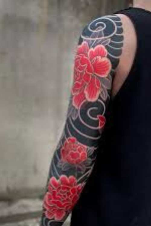 traditional japanese peony tattoo