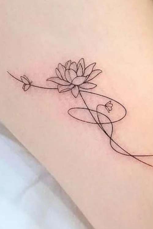 minimalist  line lotus tattoo meaning