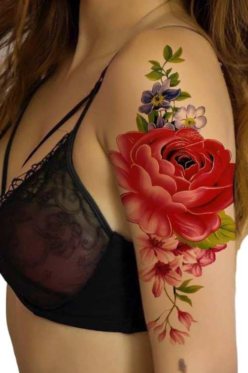 Watercolor Peony  tattoo