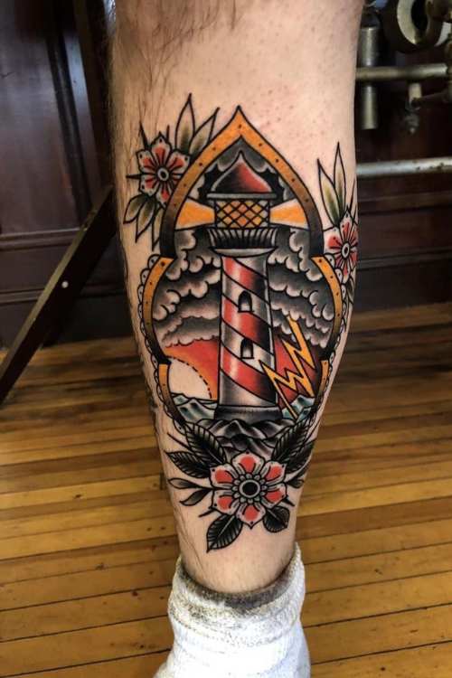 Traditional Lighthouse Tattoos meaning