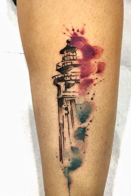 Watercolor Lighthouse Tattoos meaning