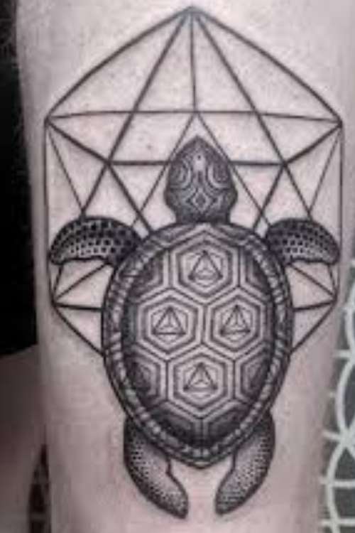 Geometric Designs Sea Turtle Tattoos