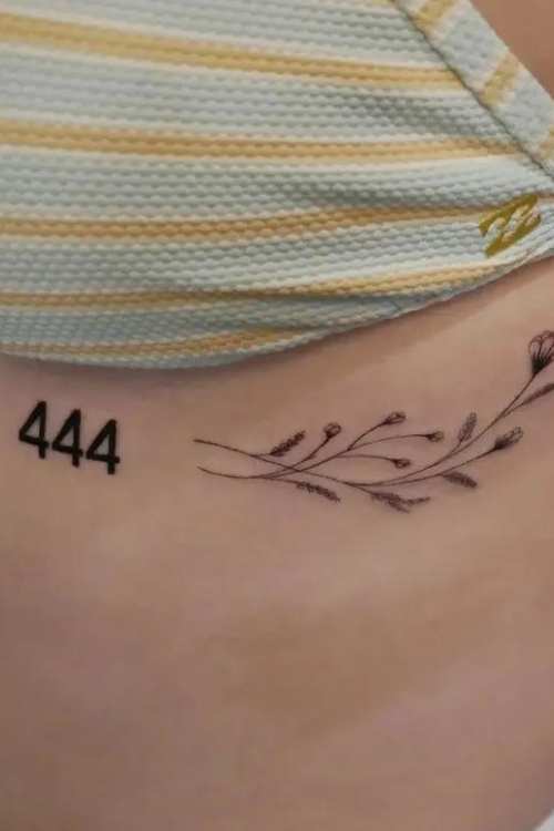 Floral 444 tattoo