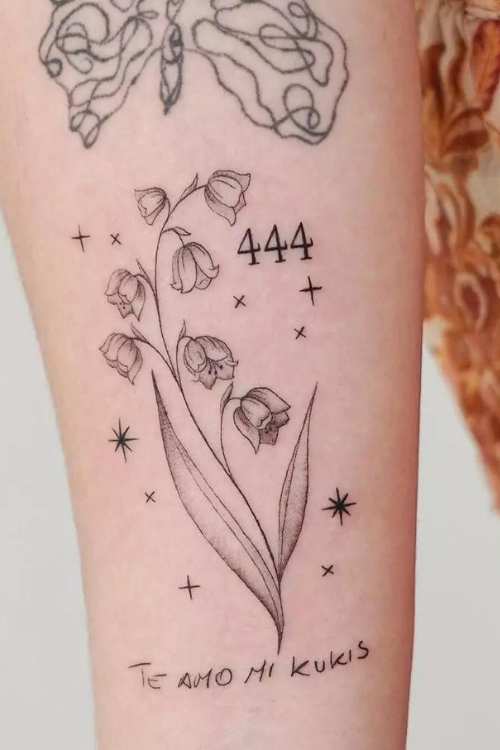 Floral 444 tattoo