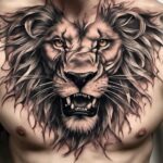 mean lion tattoo