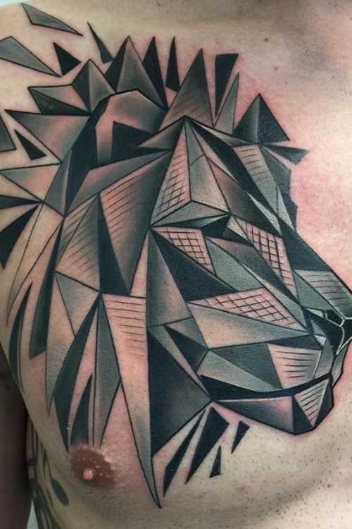 Geometric Lion Tattoos meaning
