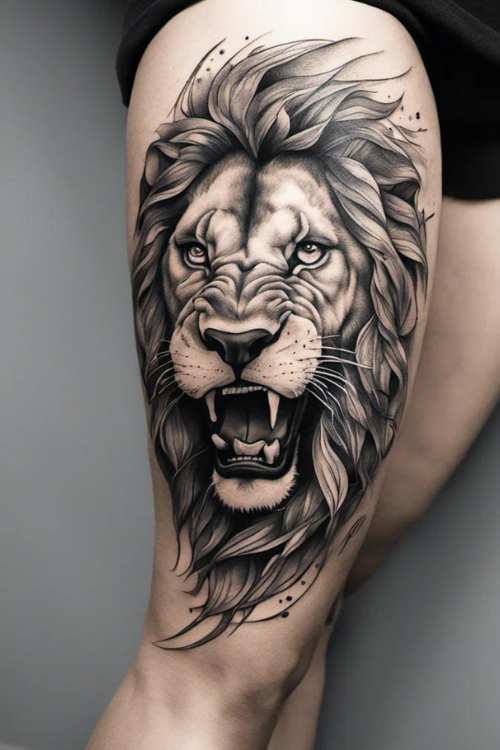 Lion Head Tattoos meaning 