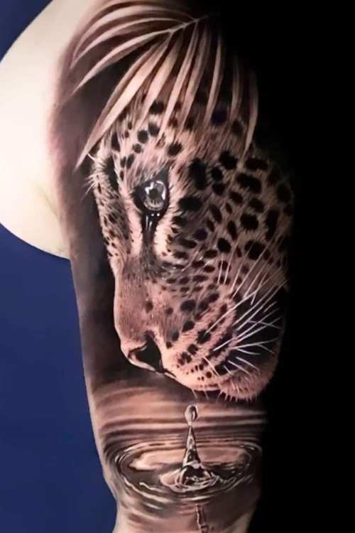 Hyper Realistic Jaguar with Dotwork