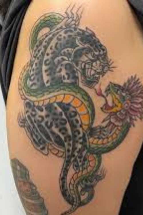 Jaguar Vs. Snake Tattoo