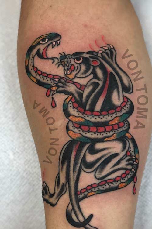 Jaguar Vs. Snake Tattoo