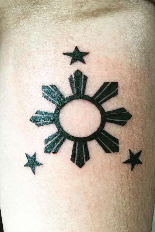 Sun and Star Tattoo