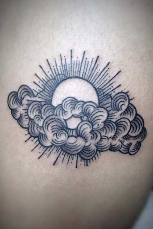 Sun and Clouds Tattoo