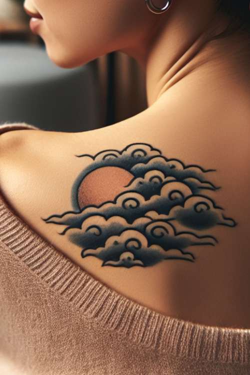 Sun and Clouds Tattoo